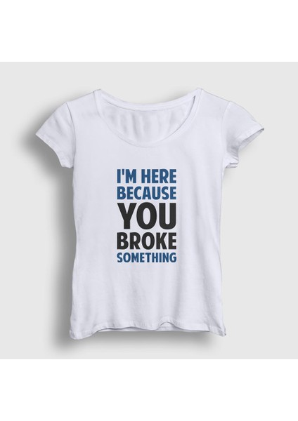 Kadın Beyaz Broke Developer Yazılımcı T-Shirt