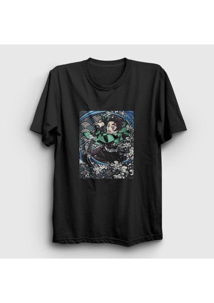 Unisex Siyah Sword Tanjiro Kamado Anime Demon Slayer Kimetsu No Yaiba T-Shirt
