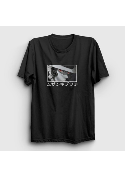 Unisex Siyah Muzan Kibutsuji V2 Anime Demon Slayer Kimetsu No Yaiba T-Shirt