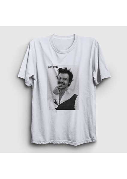 Unisex Beyaz Poster Harry Styles T-Shirt