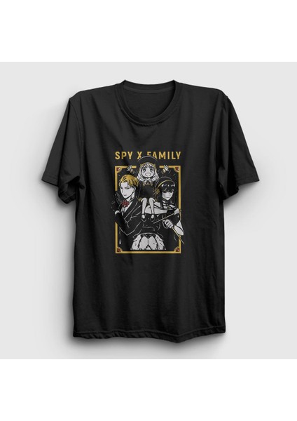 Unisex Siyah Poster Anime Spy X Family T-Shirt