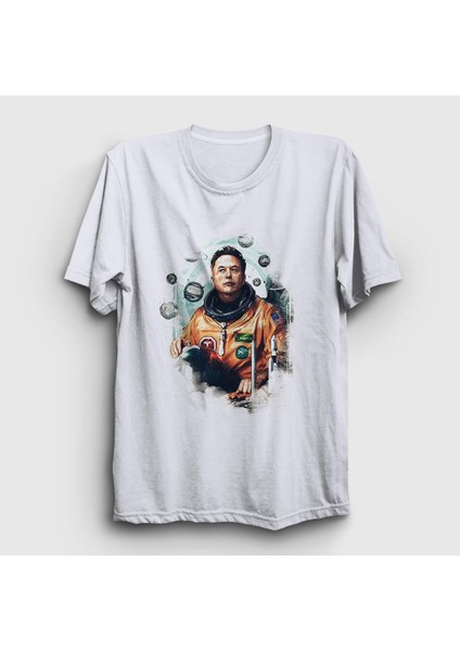 Unisex Beyaz Astronaut Science Elon Musk T-Shirt