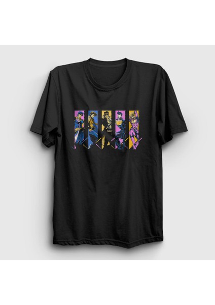 Unisex Siyah Family Anime Jojo T-Shirt