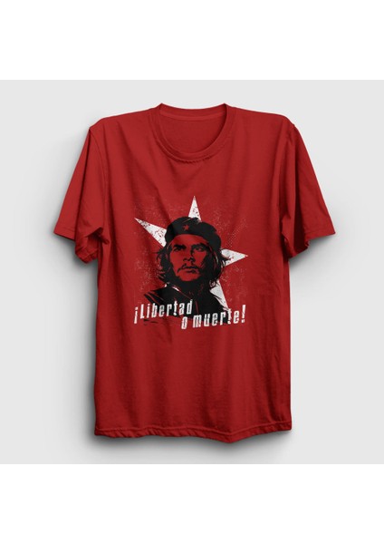 Unisex Kırmızı Libertad O Muerte Che Guevara T-Shirt