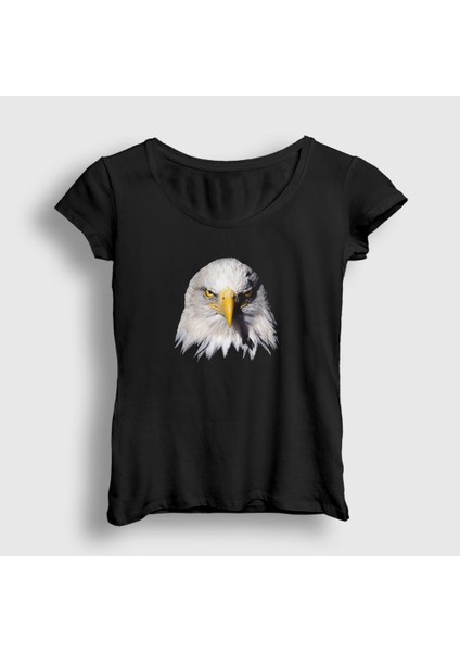 Kadın Siyah Eagle V2 Kartal T-Shirt