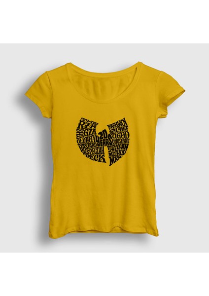 Kadın Sarı Logo V2 Wu Tang Clan T-Shirt