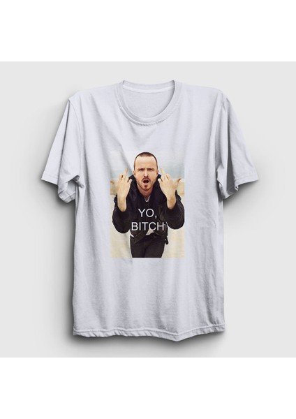 Unisex Beyaz Yo Bitch Jesse Pinkman Breaking Bad T-Shirt