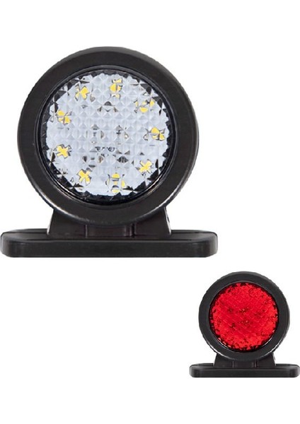 Formplas Mini Düz Lamba Petekli Cam 18 Led'li 70MM 12V-24V Beyaz - Kırmızı