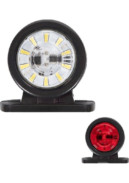 Formplas Mini Düz Lamba Döner 70MM 12V-24V Beyaz - Kırmızı