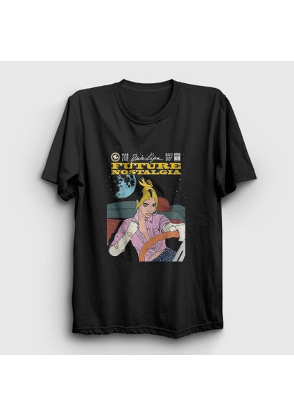 Unisex Siyah Future Nostalgia Dua Lipa T-Shirt