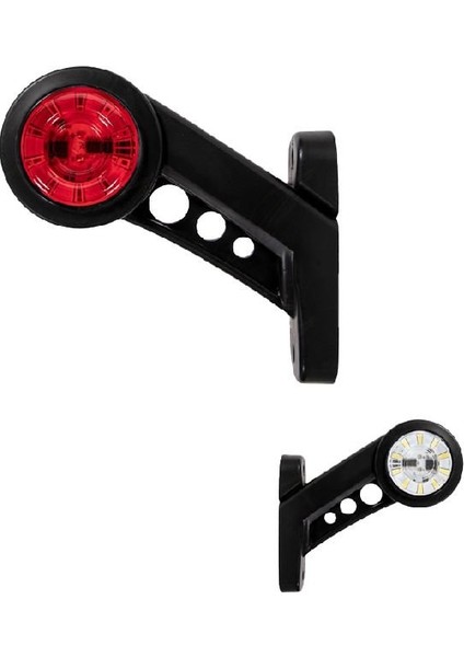 Formplas Boynuz Lamba Kısa Döner 130MM 12V-24V Beyaz - Kırmızı