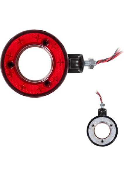 Formplas Ayna Altı Küpe Içi Boş 18 Led'li 120MM 12V-24V Beyaz - Kırmızı