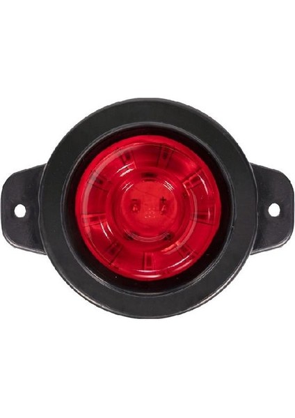 Formplas Yuvarlak Işaret Lamba Lensli Cam 9 Led'li 12V-24V Kırmızı