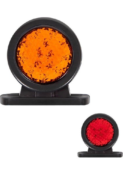 Formplas Mini Düz Lamba Petekli Cam 18 Led'li 70MM 12V-24V Sarı - Kırmızı