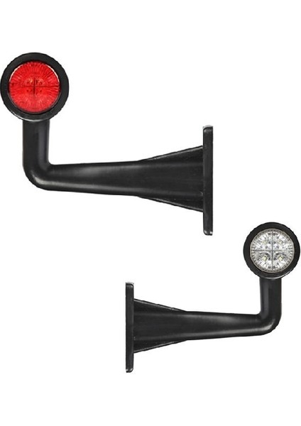 Formplas Uzun Eğri Lamba 8 Led'li 200MM 24V Beyaz - Kırmızı