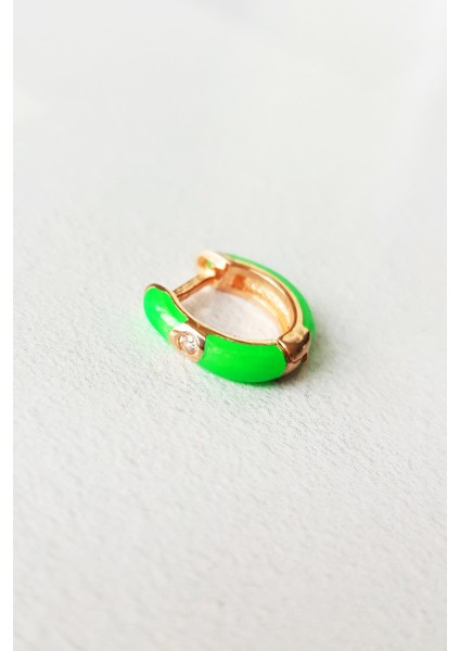 Tekli Mini Boy Çıtçılı Mineli Gümüş Küpe