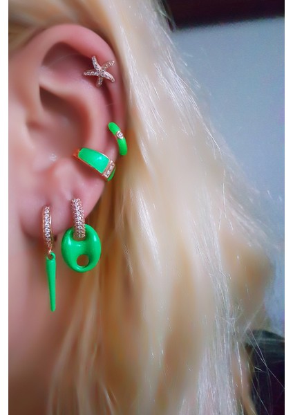 Tekli Mini Boy Çıtçılı Mineli Gümüş Küpe fiyatları