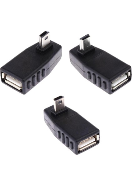 90 Aşağı Dik Açı Mini USB Erkek Ila Dişi Otg Adaptör Konnektörü (Yurt Dışından)