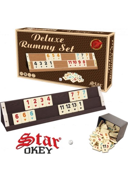 Star Deluxe Ahşap Okey Takımı Okey Takımı 1. Sınıf Okey Seti Star Deluxe