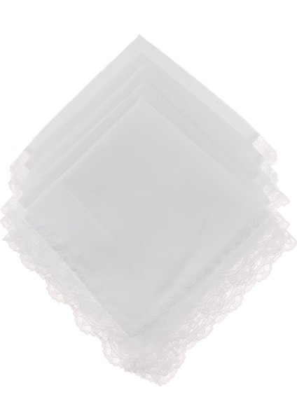 Dantel Kenarı Klasik Hankies ile 10X Pamuklu Katı Beyaz (Yurt Dışından) fiyatları