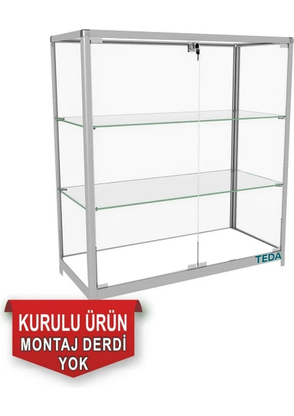 Camlı Vitrin - Cam Dolap - Camlı Koleksiyon Vitrini - Teşhir Vitrini - Kupa Dolabı  95X90X40