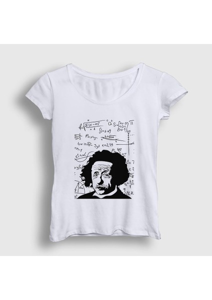 Kadın Beyaz Formulas Scientist Albert Einstein T-Shirt