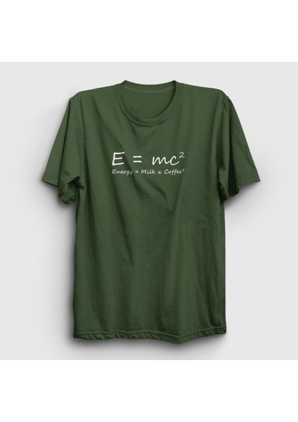 Unisex Haki Energy Milk Coffee Science Albert Einstein T-Shirt