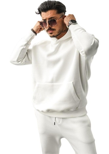 Erkek Oversize Kanguru Cepli Sweatshirt