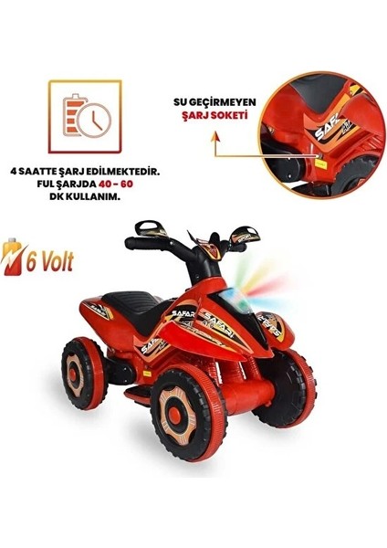 Safari Atv Kırmızı 6 Volt