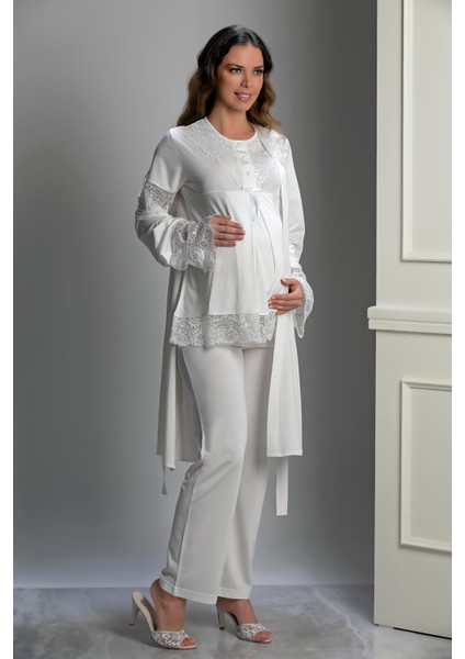 3022 Özel Tasarım Lohsa Pijama Takımı 3'lü Set