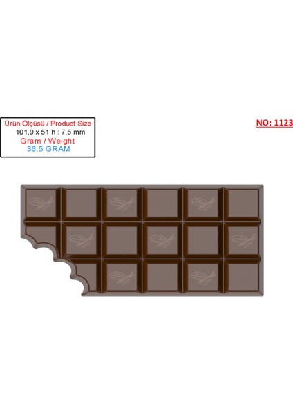 1123 - 36,50 Gram Tablet Çikolata Kalıbı