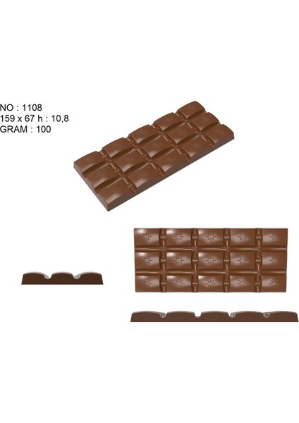1108 - Tablet Çikolata Kalıbı
