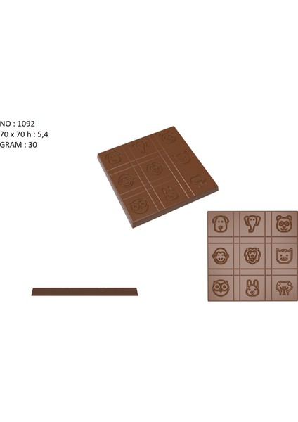 1092 - Figürlü Tablet Çikolata Kalıbı