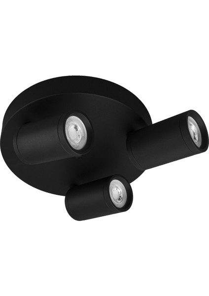 Siyah Richi Rich 3lü Spot Modern Aydınlatma GU10 LED Ampul Dahil Gün Işığı 3000K