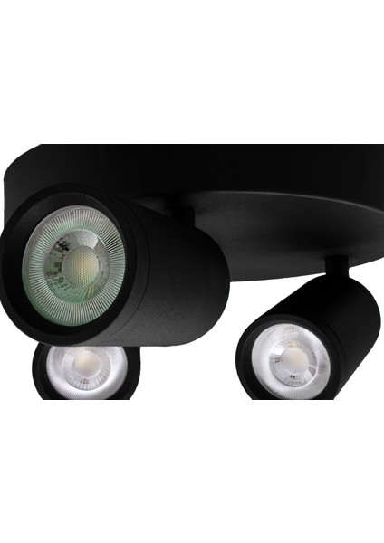 Siyah Richi Rich 3lü Spot Modern Aydınlatma GU10 LED Ampul Dahil Gün Işığı 3000K indirimleri