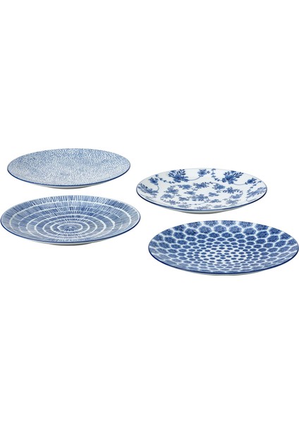 Tatlı Tabağı Seti, Mavi-Beyaz, 18 Cm, Entusıasm