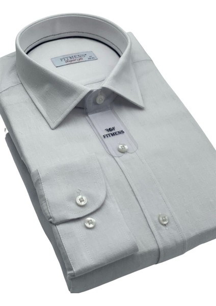 Regular Fit Uzun Kol Keten Cepsiz Hediye Kutulu Erkek Gömlek G2238 - Beyaz modelleri