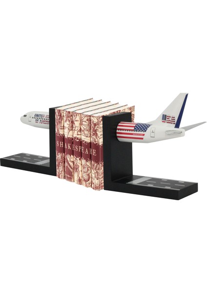 Boeing 737-800 1/100 Ölçekli USA Temalı Maket Uçak Kitap Tutucu