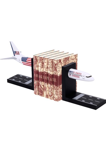Boeing 737-800 1/100 Ölçekli USA Temalı Maket Uçak Kitap Tutucu