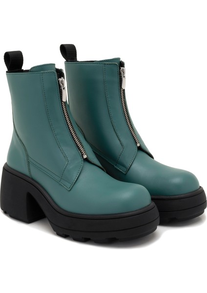 Amella Yeşil Kadın Deri Bot