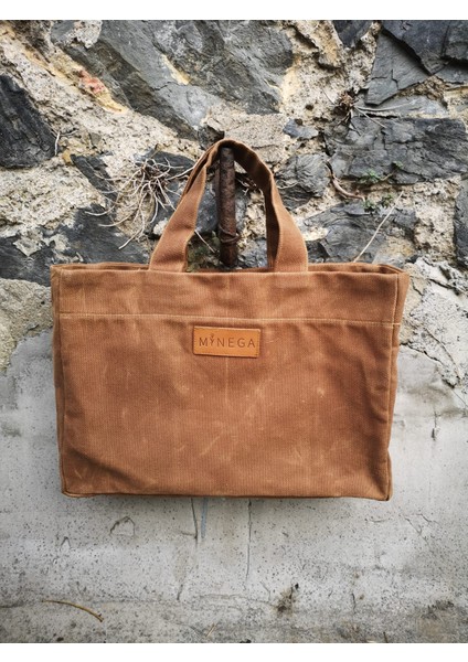 Camel Moon Bag - Mumlu Kanvas Kadın Çanta