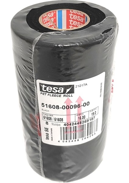 BantEvi Tesa Bez Bant Tüylü 19MMX15MT 8'li Paket Yanmaz Kumaş Elektrik Kablo Sarma Bantı Tesa® Orijinal Ürün