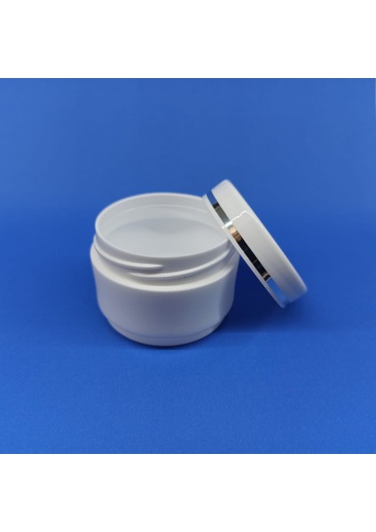10 Adet Beyaz Lüx Şeritli Boş Kozmetik-Pomat-Krem-Hobi Kutusu Plastik Krem Kavanozu 25-30-50-100-150 Ml Seçenekli fiyatları