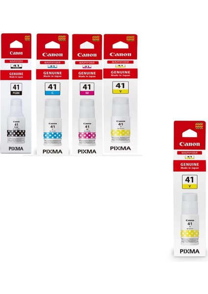 Gı-41 Pixma G2460 4 Renk Orjinal Mürekkep Seti + 1 Sarı Hediye