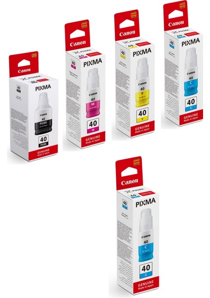 Gı-40 Pixma G6040 4 Renk Orjinal Mürekkep Seti + 1 Mavi Hediye