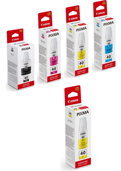 Gı-40 Pixma G6040 4 Renk Orjinal Mürekkep Seti + 1 Sarı Hediye