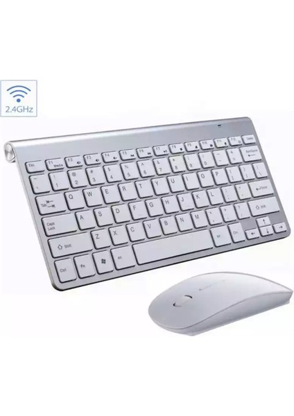 Casper Vıa T7D Uyumlu Kablosuz Wireless Taşınabilir Klavye Mouse Set Q Klavye Beyaz