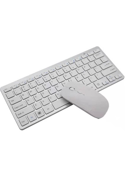 Casper Vıa T7D Uyumlu Kablosuz Wireless Taşınabilir Klavye Mouse Set Q Klavye Beyaz