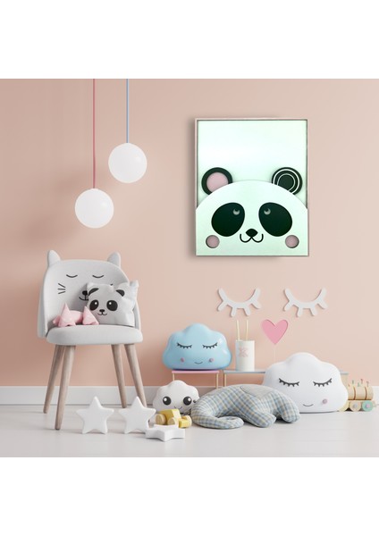 Ahşap Mdf Şirin Panda Duvar Dekoru