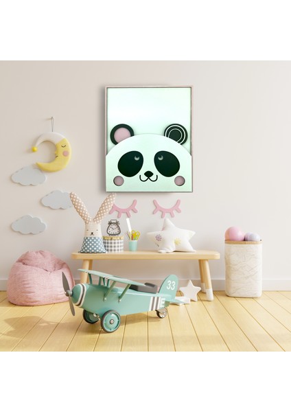 Ahşap Mdf Şirin Panda Duvar Dekoru